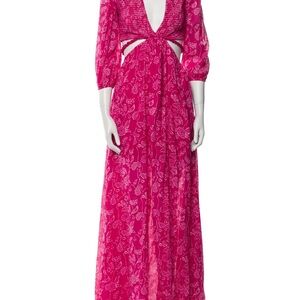 COPY Miguelina Fuchsia Printed Cutout Maxi Dress